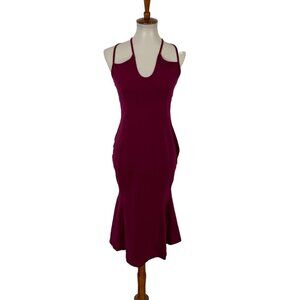 ASOS Plum Midi Dress 6 Sleeveless Bodycon Cocktail Wedding Guest